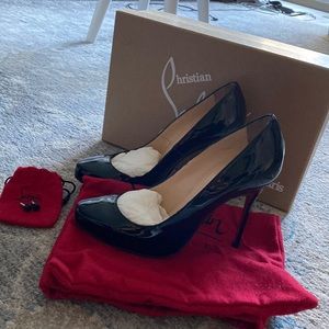 Christian Louboutin Elisa 100 Patent Heel- Black size 36